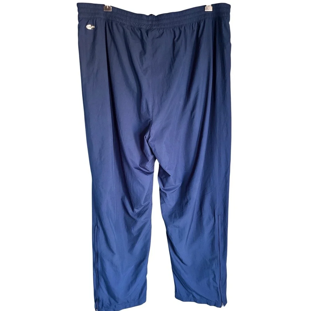 Adidas ClimaLite Track Pants Men's 2XL Blue Zip Ankle Wind Athletic Joggers